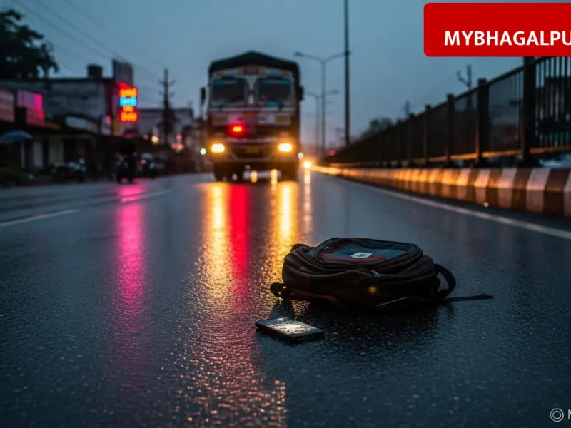 भागलपुर के जाह्न्वी चौक पर दर्दनाक हादसा, सड़क पर गिरा मोबाइल उठाने गए छात्र को ट्रक ने कुचला