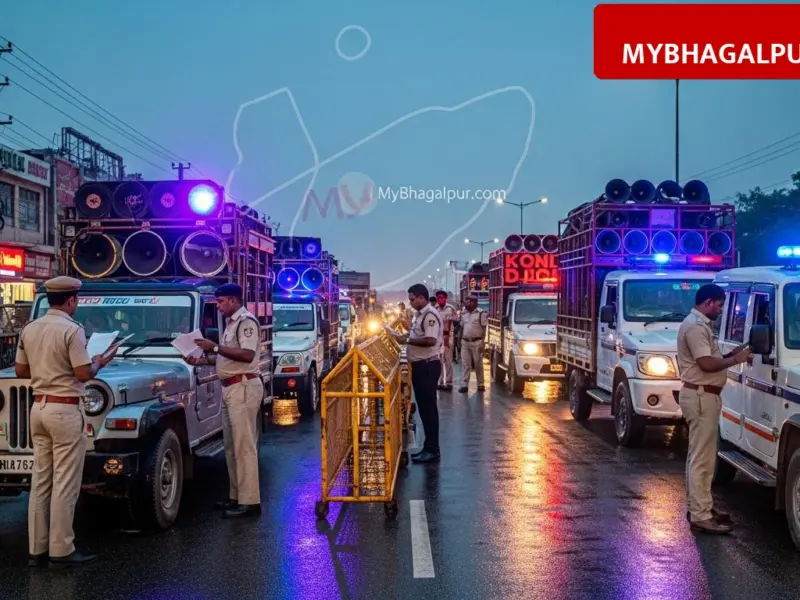 भागलपुर में डीजे वाहनों पर चला प्रशासन का डंडा, 10 गाड़ियों से वसूला गया 3.5 लाख का जुर्माना