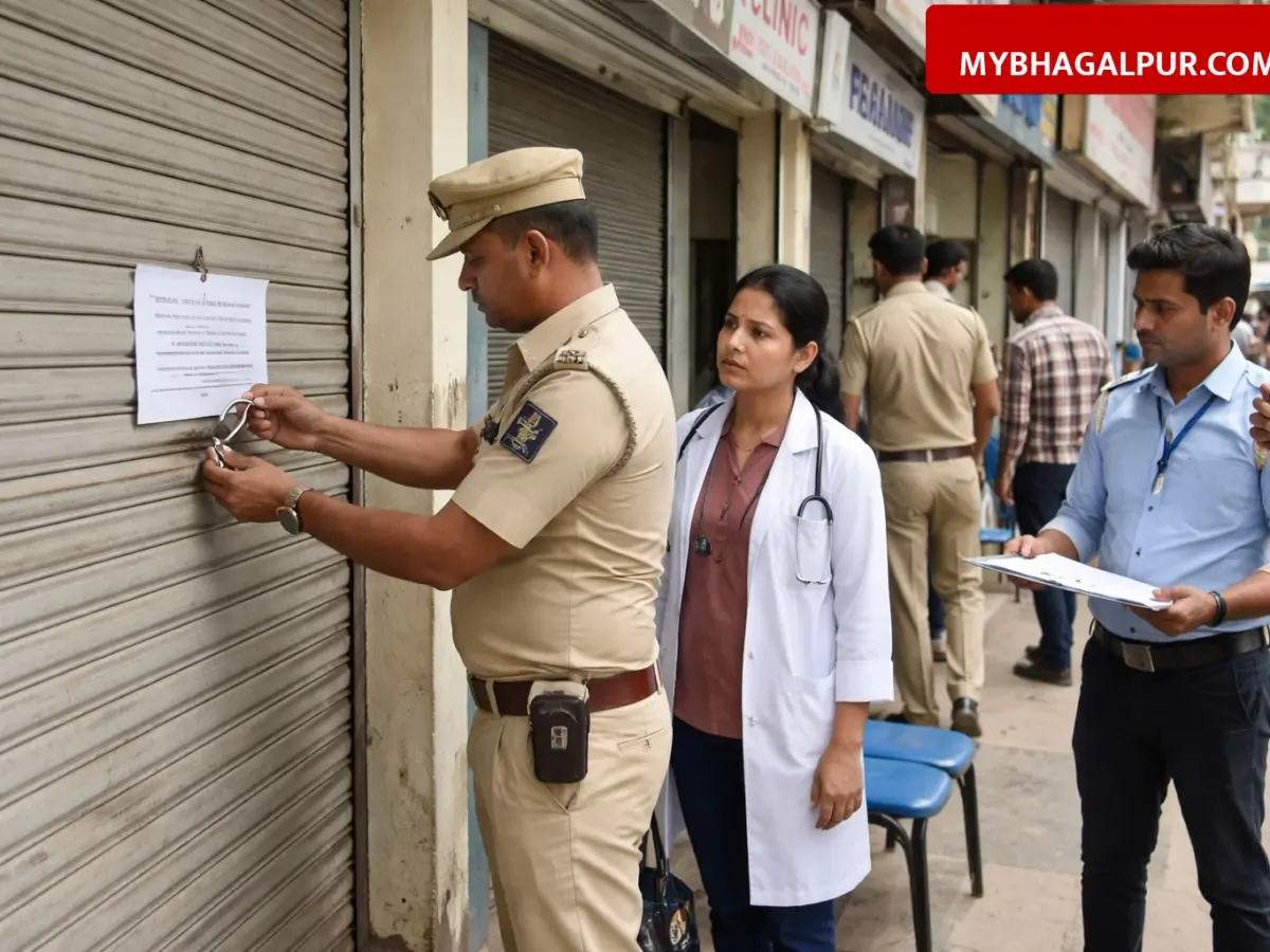 भागलपुर स्वास्थ्य विभाग का बड़ा एक्शन, जिले के 6 अवैध क्लिनिक बंद और 3 लाख का लगा जुर्माना