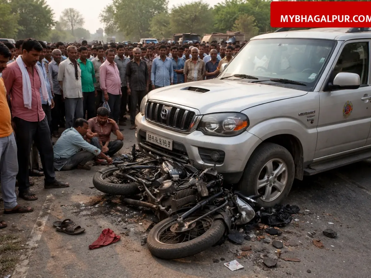 Khagaria Road Accident: सरकारी बोर्ड लगी स्कॉर्पियो ने बाइक को रौंदा, पैक्स अध्यक्ष की मौत और एक गंभीर