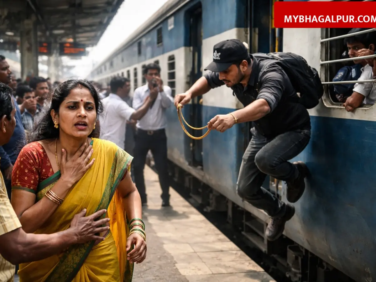 पसराहा स्टेशन पर ट्रेन चढ़ते समय महिला से ₹1.5 लाख के मंगलसूत्र की छिनतई, नारायणपुर में कूदा बदमाश