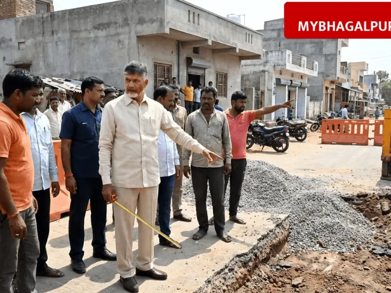 भागलपुर में सड़क निर्माण पर मचा बवाल, नगर प्रबंधक ने नापी कराकर खत्म कराया विवाद