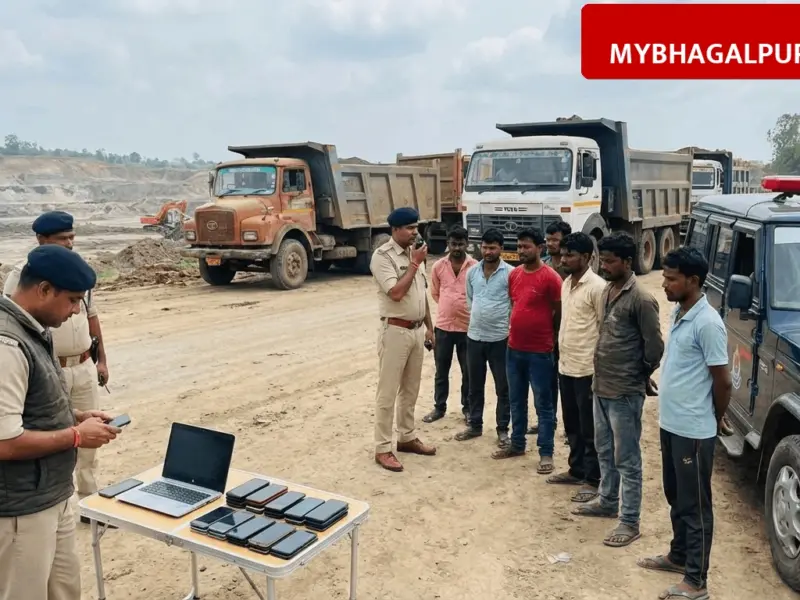 बिहार में खनन वाहनों की अवैध पासिंग का भंडाफोड़, भागलपुर में 7 गिरफ्तार और 50 मोबाइल नंबर रडार पर