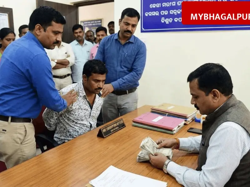 मुंगेर में बड़ी कार्रवाई, कमिश्नर ऑफिस का पेशकार 1.7 लाख रिश्वत लेते रंगे हाथ गिरफ्तार