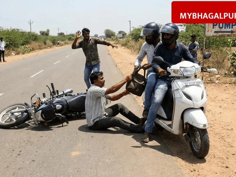 भागलपुर: शाहकुंड-अकबरनगर मार्ग पर पेट्रोल पंप मालिक से ₹8.10 लाख की दिनदहाड़े लूट, बाइक से गिराकर छीना पैसा